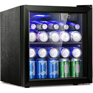 Antarctic Star 12 Bottle/48 Can Beverage Refrigerator, Wine Cooler/Cabinet, Mini Drink Fridge, Clear Front Glass Door